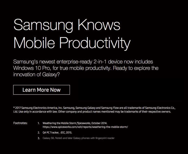 Samsung's newest enterprise-ready 2-in-1 device now includes Windows 10 Pro, for true mobile productivity.