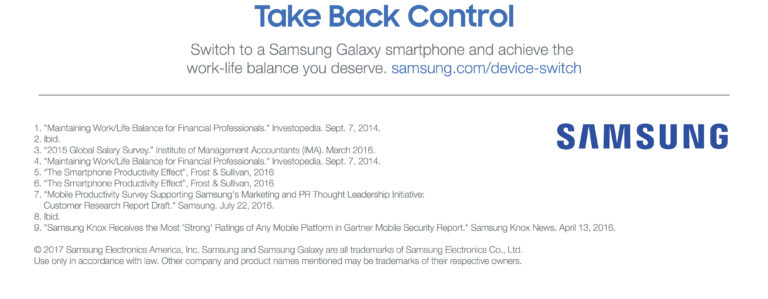 Switch to a samsung galaxy smartphone and achieve the work-life balance you deserve.