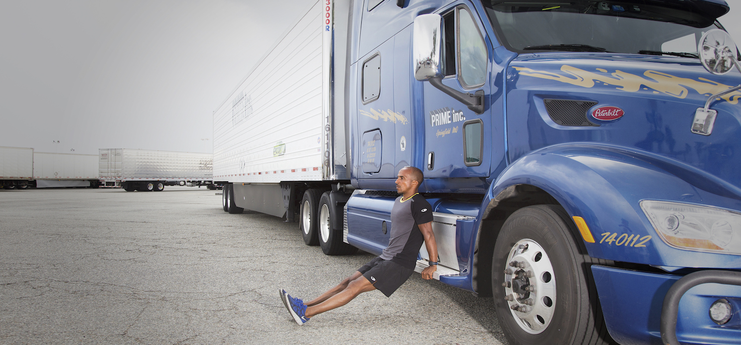 Trucker working out