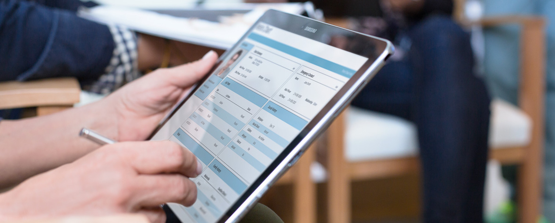 Tablet-based access to an EHR system improves patient outcomes.