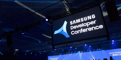 A packed theater at the Samsung Developers Conference