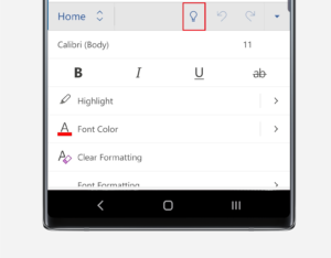 Cortana button in Word on Note10