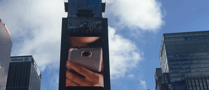 The Samsung Galaxy S9 display makes Times Square brighter — and curvier