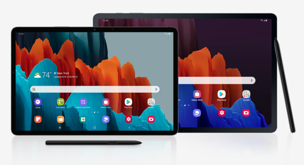 11-inch and 12.4-inch Tab S7s with S Pens