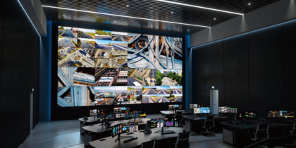 LED video wall in government command and control room