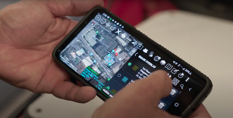 ATAK map data on Samsung rugged smartphone