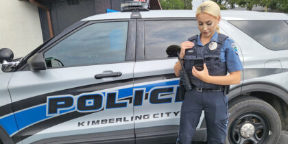 Kimberling City officer with smartphone as body-worn camera