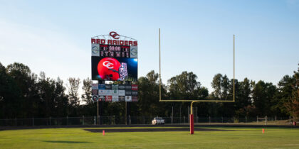 LED display at a high school sports field