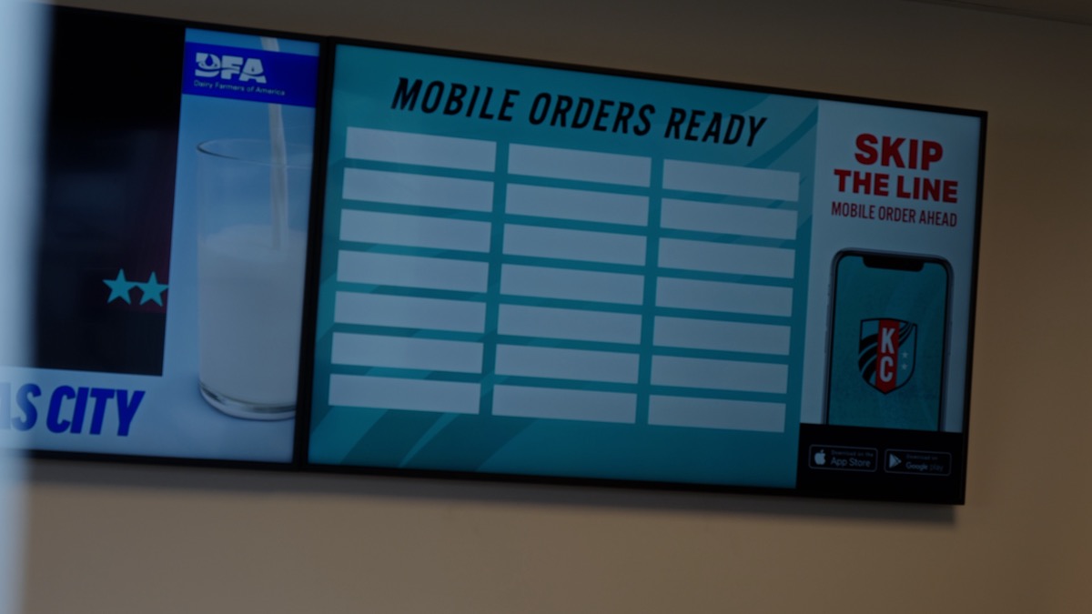 menu boards at KC Current stadium